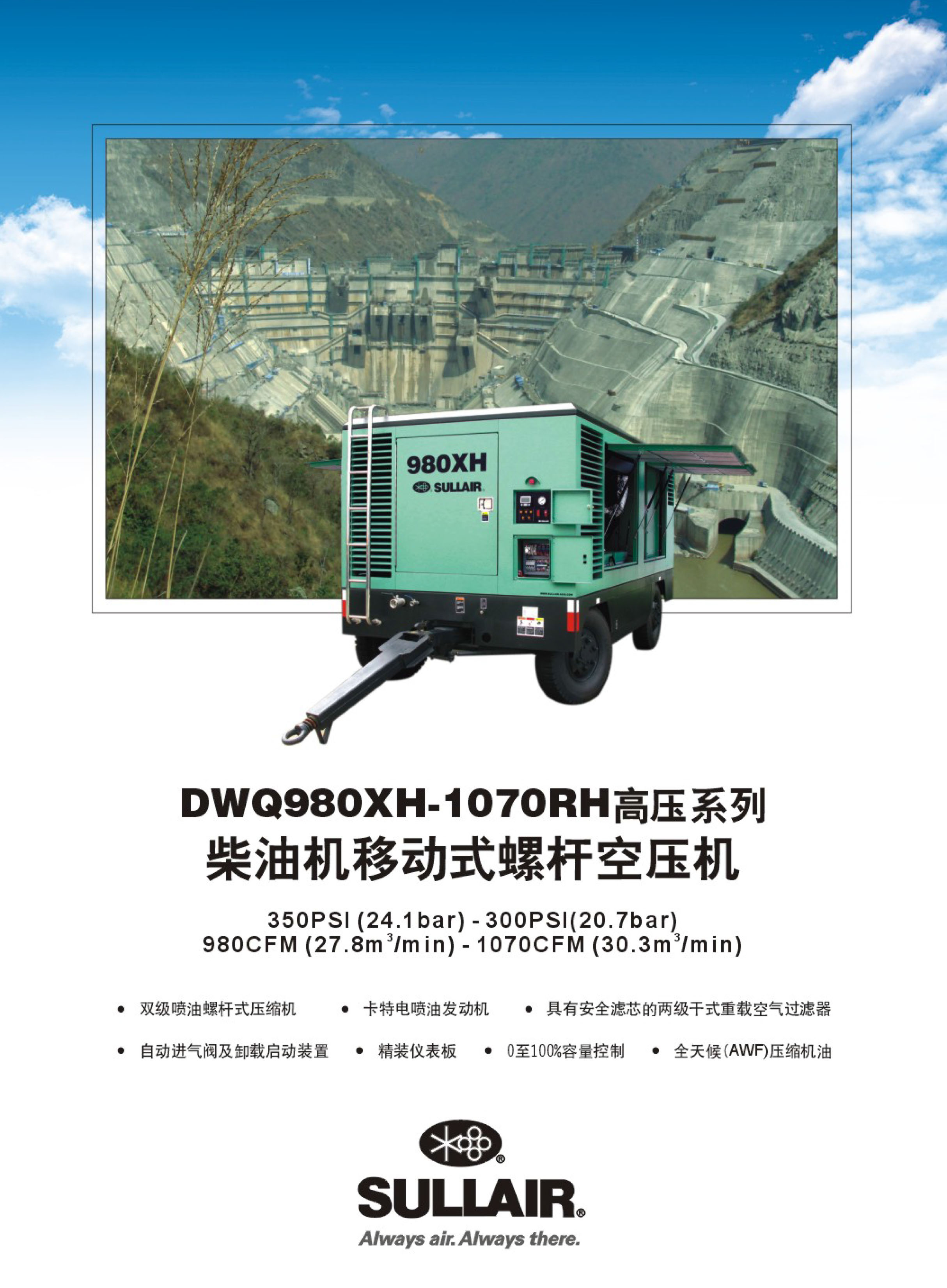 980XH-1070RH高压系列移动式螺杆空压机(图2) 980XH-1070RH高压系列移动式螺杆空压机(图2)